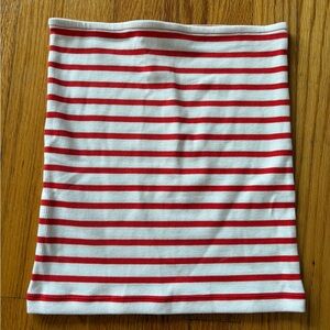 LOFT Red and White Striped Tube Top